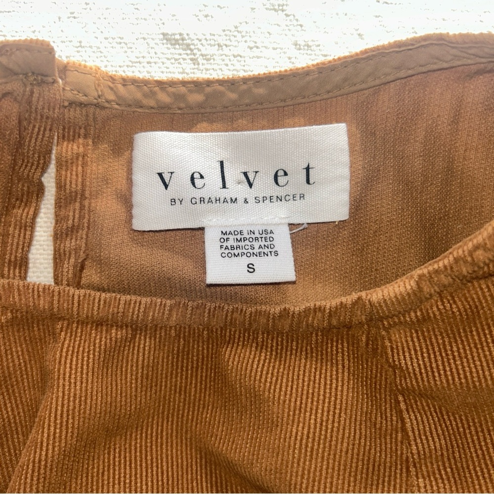 Velvet‎ By Graham And Spencer Anthropologie Puffed Sleeve Corduroy Brown Dress S - Picture 7 of 9
